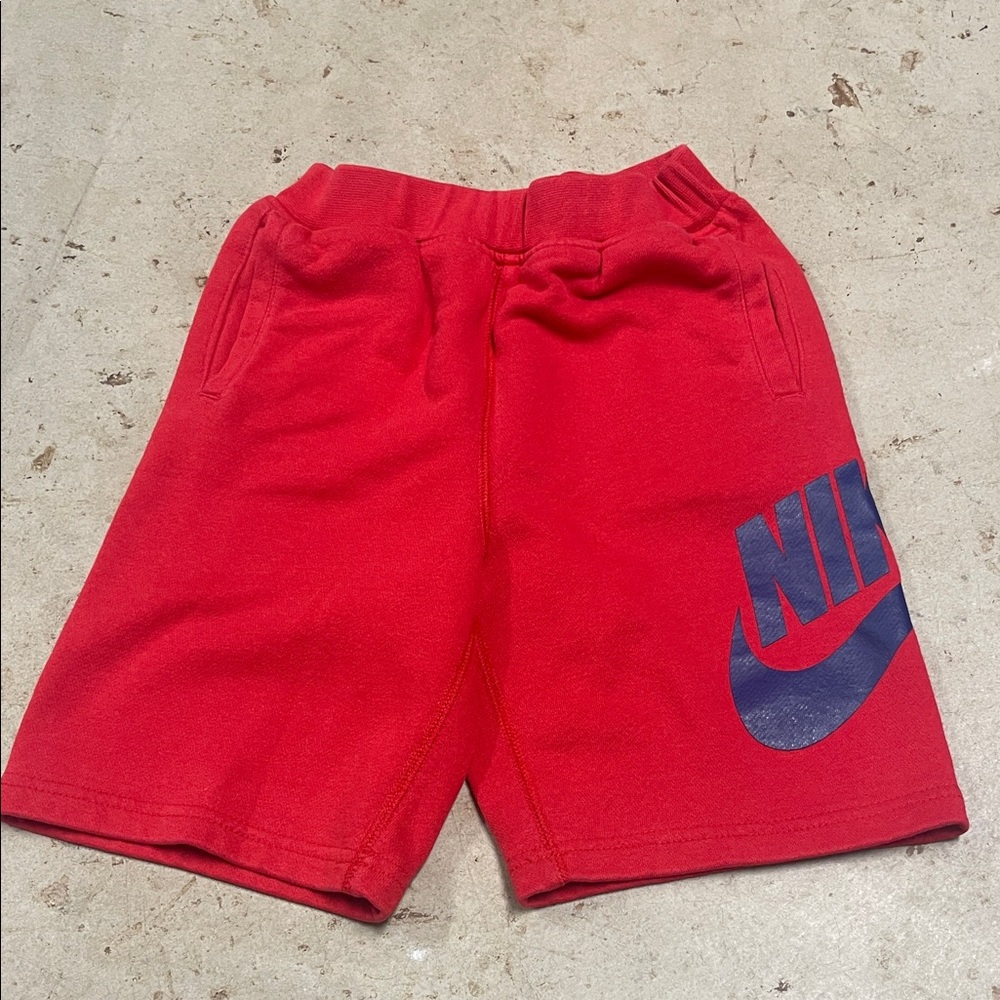 Nike Kids Red and Blue Logo Shorts